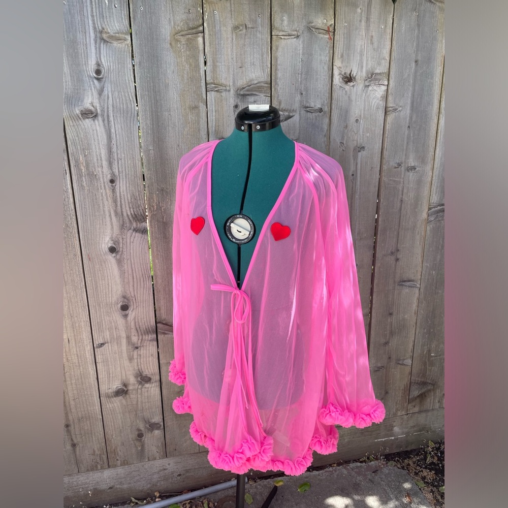 Hot pink sheer robe from Lazy Oaf. Fun & flirty!